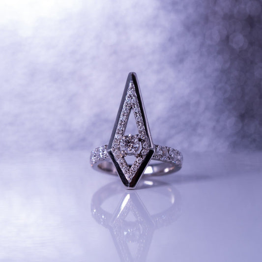 K18イエロー・ピンク・ホワイトゴールドのコンビリング 立体的デザイン | ADAMAS