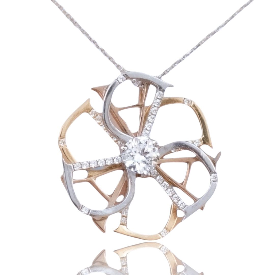 ⭐︎最終⭐︎ 天然カラーダイヤ　フラワーリング Adamas Flower｜フラワーリング 18K×Dカラーダイヤ